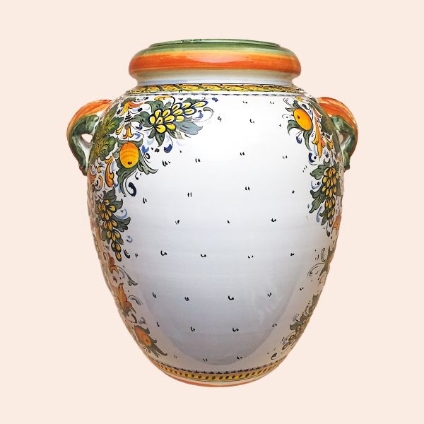 CC108F 64 - Jar cm 64H Cafaggiolo coat of arms with lily